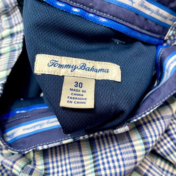 Tommy Bahama Men's IslandZone Plaid 9 Inch Shorts in Blue Size 30 - Picture 5 of 6